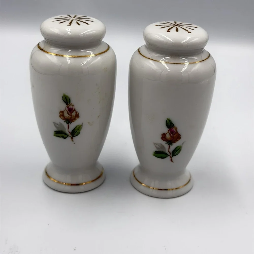 Vintage Lynmore Fine China Golden Rose Salt and Pepper Shakers